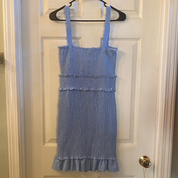 Love Tree Sky Blue Ruffled Casual Dress NWTs - Picture 3 of 11